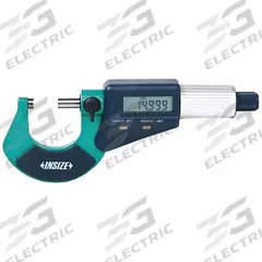 INSIZE Digital Outside Micrometer: 0 in to 1 in /0 mm to 25 mm, Inch/Metric, +/- 0.002 mm Accuracy (MPN 3109-25A). Key specifications — attr1182744: 0.00005 in/0.001 mm; attr1182751: Certificate of Inspection; attr1182776: Not Rated; attr1182741: INSIZE; attr1182743: +/- 0.002 mm; attr1182759: No.