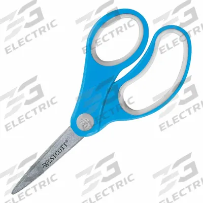 ACME UNITED CORPORATION Scissors: Ambidextrous, 5 in Overall Lg, Stainless Steel, Pointed - Plastic-Handle Scissors