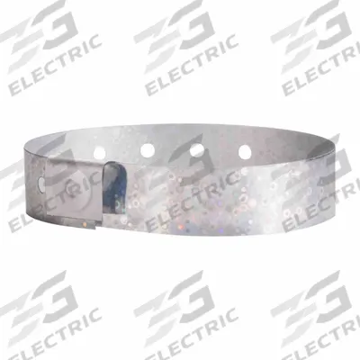 ID Wristband: No Legend, 10 in Overall Lg, 5/8 in Overall Wd, Plastic, Silver - Security Wristbands