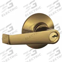 SCHLAGE Door Lockset: Office Lever Locksets, Brass (MPN F51A ELA 609). Key specifications — attr1024149: Not Ligature-Resistant; attr1011488: SCHLAGE; attr1024446: F81; attr1011524: No Message; attr1011506: Elan; attr1011485: No; attr1059461: Satin Brass, Blackened, Satin Relieved, Clear Coated.