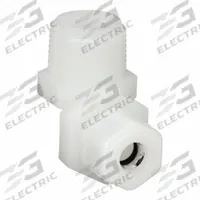 PARKER Compression Fitting Elbow: 3/8 in OD x 1/2 in Pipe Size, Compression x MNPTF, Nylon (MPN N6ME8). Key specifications — Brand: PARKER.