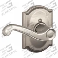 SCHLAGE Door Lockset: Dummy Lever Locksets, Nickel, ADA Compliant (MPN F170 FLA 619 CAM RH). Key specifications — Ligature Resistance: Not Ligature-Resistant; Brand: SCHLAGE; Visual Indicator Message: No Message; Lockset Style: Camelot; ADA Compliant: Yes; Finish: Satin Nickel-Plated, Clear Coated : Brass.