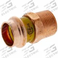 NIBCO Crimp Adapter Fitting: Straight, 3/4 in CTS x 3/4 in CTS x 3/4 in Pipe size, Press-fit x MNPT (MPN 9030950HPC). Key specifications — Brand: NIBCO; Broad - Material for Bullet: Copper Or Bronze; Brand - Broad: NIBCO.