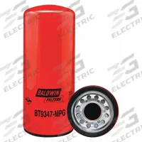 BALDWIN FILTERS Hydraulic Filter: Hydraulic Fluid, M90 x 2.0 Thread Size, Spin-On, Cellulose (MPN BT9347-MPG). Key specifications — Media Material: Cellulose; Brand: BALDWIN FILTERS; Compatible Fluid Type: Hydraulic Fluid; Compatible Vehicle Make: Hitachi; Includes: Integral Gasket; Thread Size: M90 x 2.0.