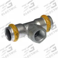 APOLLO Crimp Tee Fitting: 2 in Pipe x 1 in Pipe x 2 in CTS Size, Press-fit x FNPT x Press-fit, HNBR (MPN 123456888). Key specifications — Brand: APOLLO; Series: SmartPress.