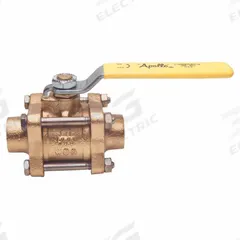 APOLLO Manual Two-Way Ball Valve: 1 1/4 in, Bronze, Straight, Sweat x Sweat, Full Port, Three-Piece (MPN 8220601). Key specifications — Brand: APOLLO; Handle: Lever.
