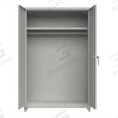 STRONG HOLD Storage Cabinet: 48 in x 24 in x 75 in, 1 Adj Shelf, Swing Handle & Padlock Hasp - Industrial Wardrobe Cabinets