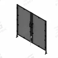 T-Slot Framing System Door: Stand-Alone, Black, Double Swing, 72 in H x 75 in W x 5 1/2 in D, Mesh (MPN 48211). Key specifications — Finish: Anodized; Brand: FAZTEK; Panel Color: Black; Panel Type: Mesh; Color: Black; Material: Wire; Mesh Shape: Square; Assembly: Assembled.