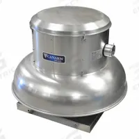 Downblast Exhauster: Direct Drive, Includes Drive Pack, 16 1/2 in Wheel, 2,264 cfm, 1/3 hp, 1 (MPN ALX165-DD033EC). Key specifications — Motor Type: Electronically Commutated; Assembly: Assembled; Base Shape: Square; Brand: CANARM; High-Efficiency Motor: Yes; For High-Static Pressure Applications: Yes; Motor Enclosure: Open Dripproof; Mounting Location: Roof and Wall.