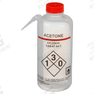 APPROVED VENDOR Wash Bottle: 750 mL, Acetone, Red, Wide, Integrated Spout Spout - Wide Mouthed Integrated Spout Wash Bottles