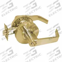 TELL MANUFACTURING Door Lever Lockset: Classroom Lever Locksets, Brass (MPN L2070-US3). Key specifications — Ligature Resistance: Not Ligature-Resistant; Brand: TELL MANUFACTURING; Lockset Function ANSI Code: F84; Visual Indicator Message: No Message; Lockset Style: Rose; Finish: Bright Brass-Plated, Clear Coated.