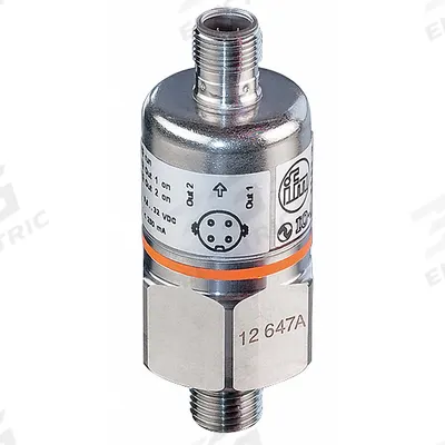 IFM Pressure Transmitter: 0 psi to 1,000 psi, 4 to 20mA DC, 4-Pin M12 Connector - Pressure Transmitters with 4-Pin M12 Connector