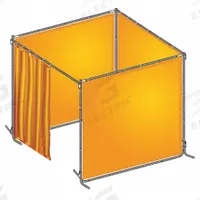 APPROVED VENDOR Welding Booth Kit: 6 ft Wd, 6 ft Ht, Yellow, PVC (MPN 22RP06). Key specifications — attr442118: Snap Locks; attr442103: 22RP06; attr442107: APPROVED VENDOR; attr442124: PVC.