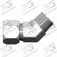 WEATHERHEAD Compression Fitting Elbow: 1/4 in OD x 1/4 in Pipe Size, 7/16-20 x 1/4-18 Thread Size (MPN 7355X04X04). Key specifications — Brand: WEATHERHEAD; Series: Ermeto Flareless.