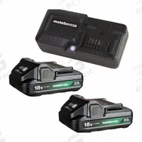 METABO HPT Starter Kit;Battery;Charger: 2 Ah, 2 Batteries Included, Charger Included, Tabbed, 18V DC (MPN UC18YKSLQBYM). Key specifications — attr1278107: Not Oil-Resistant.