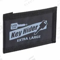 Key Hider: Nylon, Black, 4 in Dp, Pouch Hider, Surface Mount (MPN 91305). Key specifications — Brand: LUCKY LINE PRODUCTS; Hider Style: Pouch; Color: Black; Mounting Location: Surface; Material: Nylon.