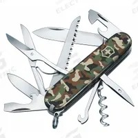 VICTORINOX SWISS ARMY Folding Knife: 9 Tools, 3 1/2 in Closed Lg, 6 1/4 in Open Lg, Stainless Steel (MPN 1.3713.94). Key specifications — attr15951: VICTORINOX SWISS ARMY; attr10312: Camouflage; attr15963: Plastic; attr15985: Stainless Steel; attr15986: Large Knife; attr519229: Pocket-Size; attr519230: Wire Stripper; attr519231: Knife.