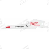 MILWAUKEE Reciprocating Saw Blade: 30 Teeth per Inch, 3 1/4 in Blade Lg, 0.04 in Blade Thick, 5 PK (MPN 48-00-1630). Key specifications — attr1109198: 30; attr1109200: Rigid for Straight Cuts; attr1109201: Tapered; attr1109209: MILWAUKEE.