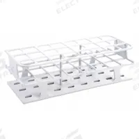 Tube Rack: 3 1/2 in Overall Wd, 11 in Overall Ht, 4 3/8 in Overall Lg, POM, White, (24) Wells (MPN HS27515A). Key specifications — Material: POM; Mounting Location: Benchtop; Color: White; Product Type: Test Tube Rack; Total Holding Capacity: (24) Wells; Brand: HEATHROW SCIENTIFIC.
