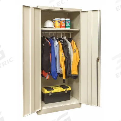 APPROVED VENDOR Storage Cabinet: 36 in x 24 in x 72 in, 1 Adj Shelf, Swing Handle & Keyed - Commercial Wardrobe Cabinets