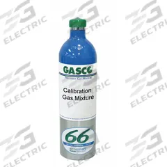 GASCO Calibration Gas: Air, Refillable, +/-5% Accuracy, CH4, Calibration Gas, 66 L Cylinder Capacity (MPN X02AI97CP660000). Key specifications — For Use With: All OEM Gas Detectors; Background Gas: Air; Brand: GASCO; Gas Mixture: Methane (50% LEL ) 2.5%; Reusability: Refillable.