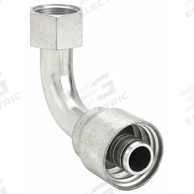 AEROQUIP Hydraulic Crimp Fitting: Steel x Steel, 90° Elbow, -8 For Hose Dash Size - Aeroquip Crimp Hydraulic Hose Fittings with ORS Connection