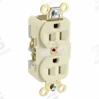 HUBBELL Receptacle: Duplex, 5-15, Ivory, 125V AC, 15 A, 2 Pole / 3 Wire (MPN HBL5262I)