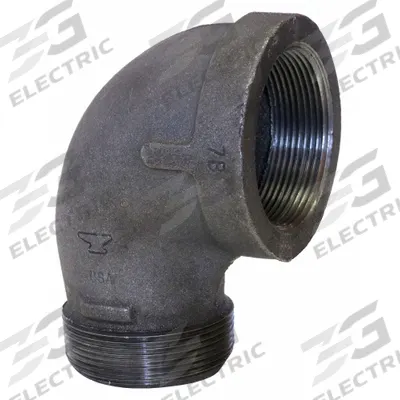 ANVIL Metal Pipe Elbow: 90° Elbow, 300 psi @ 150° F, 2 1/2 in x 2 1/2 in - Medium-Pressure Threaded Pipe Fittings