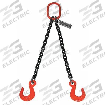 LIFT-ALL Double Leg Chain Sling: 1 in Chain Trade Size, 80 Chain Grade, Sling Hook - Grade-80 Double-Leg Chain Slings