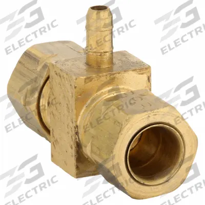 PARKER Barbed Tee: 3/8 in ID x 1/4 in ID x 3/8 in ID Size, Compression x Barbed x Compression - Low-Lead Brass Barbed Tube Fittings