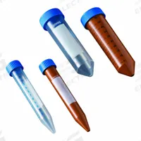 APPROVED VENDOR Centrifuge Tube: Centrifuge Tube, Polypropylene, Conical, Amber, 29.2 mm Body Dia (MPN P10408). Key specifications — Brand: APPROVED VENDOR; Graduated: Yes; Closure Color: Blue; Includes: Leak-Proof Screw Caps; Includes Closure: Yes; Body Color: Amber; Bottom Shape: Conical; Body Material: Polypropylene.