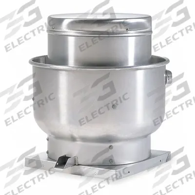 Dayton Centrifugal Upblast Roof Exhaust Fan: Belt Drive, Includes Drive Pack, 16 1/2 in Wheel - Kitchen Air High-Pressure Belt-Drive Fans with Drive