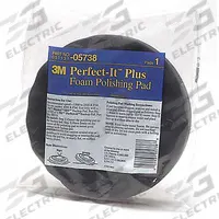 3M Polishing Pad w/Waffle Face: Pad, Hook-and-Loop, Hook-and-Loop, Foam, 8 in Outside Dia, Black (MPN 05738). Key specifications — Texture: Waffle; Material: Foam; Product Type: Pad; Compatible Tool Type: Polishers; Color: Black; Features: Designed to Remove Compound Swirl Marks and Other Minor Surface Defects; Brand: 3M.