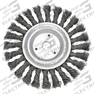 WEILER Wire Wheel Brush: Steel Stringer Bead, 6" Dia x 1/2" Wd, 5/8"-11 Arbor - Weld-Cleaning Brushes for Carbon Steel