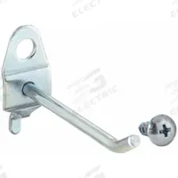 APPROVED VENDOR Single Rod Pegboard Hook: 9/32 in Peg Hole, For 1 in Pegboard Hole Spacing, 10 PK (MPN 5TPD0). Key specifications — Finish: Zinc-Plated; Color: Silver; Locking System: Screw-In; Mounting Type: Surface; Accessory Type: 30-Degree Single Hook; Brand: APPROVED VENDOR.