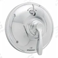SPEAKMAN Shower Valve Trim Kit: Compatible Product Type CPV-PB-DV Speakman Shower Valves, Plastic (MPN CPT-10400-P). Key specifications — Compatible Product Type: CPV-PB-DV Speakman Shower Valves; Brand: SPEAKMAN; Trim Plate Material: Plastic; Product Type: Shower Valve Trim Kit; Trim Plate Shape: Circle; Handle Material: Zinc; Trim Finish/Color: Chrome.