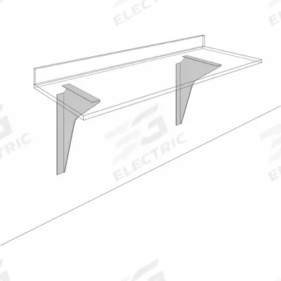 INSTOCK Wall Mount Bracket Support: 18 in Overall Lg - Lab Furniture Supports