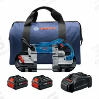 BOSCH Band Saw Kit: 2 Batteries, 1 Charger, 44 7/8 in Blade Lg, 5 in Cutting Lg - Max, Brushless (MPN GCB18V-5B26)