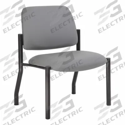 BOSS Frame Chair: Gray, Black, 0 Casters/Glides, Antimicrobial Material, 22 in Overall Wd - Guest & Side Chairs