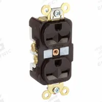 HUBBELL Receptacle: Duplex, 6-15, Brown, 250V AC, 15 A, 2 Pole / 3 Wire (MPN HBL5662)