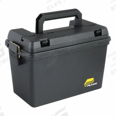 PLANO MOLDING Tool Box: 15 in W 8 in D 10 in H, Plastic, Black, Padlock - Plastic Tool Boxes