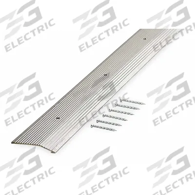 APPROVED VENDOR Carpet Seam Binder: Aluminum, Silver, Polished, 2 in Overall Wd - Fluted-Top Carpet Seam Binders