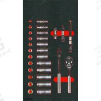 PROTO Socket Sets: 3/8 in Drive, 29 Piece, 12-Point, Metric/SAE, 8 to 19 mm (MPN J52222KV). Key specifications — attr1224269: 3/8 in; attr1204638: Drive Tools Included; attr1204650: 8 to 19 mm; attr1204673: Socket Bits Included; attr1204688: PROTO; attr1206170: Standard Sockets.