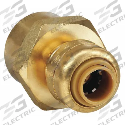 SHARKBITE Push-Fit Adapter Fitting: 1/4 in OD x 1/2 in Pipe Size, Push-to-Connect x FNPT - Standard Brass Push-to-Connect Tube Fittings