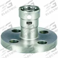 VIEGA MEGAPRESS Crimp Adapter Fitting: 1 in Pipe x 4 in Pipe Size, Press-fit x Flange, FKM (MPN 91185). Key specifications — Brand: VIEGA MEGAPRESS.