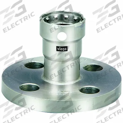 VIEGA MEGAPRESS Crimp Adapter Fitting: 1 in Pipe x 4 in Pipe Size, Press-fit x Flange - Stainless Steel Press Pipe Flanges