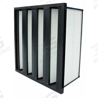GRAINGER V-Bank Air Filter: 18 in x 24 in x 12 in, Fiberglass, Single Header - MERV 16 V-Bank Air Filters