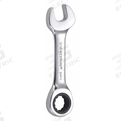 WESTWARD Combination Wrench: Alloy Steel, Chrome, 9/16 in Head Size, 4 3/8 in Overall Lg - SAE 12-Point Ratcheting Combination Wrenches