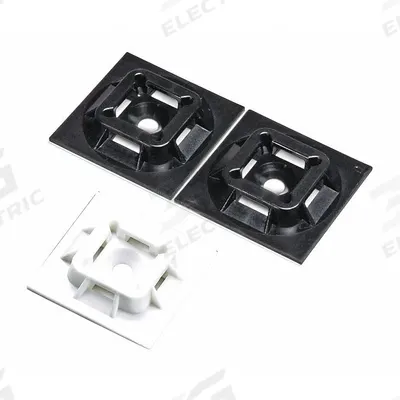 PANDUIT Cable Tie Mount: 0.21 in Slot Wd, 0.06 in Slot Ht, 1.13 in L x 1.13 in W x 0.17 in H - Adhesive Mount Cable Tie Bases