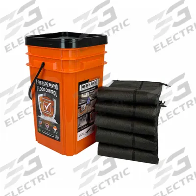 QUICK DAM Flood Barrier: Fresh Water, 3 1/2 in Overall Ht, 14 in Overall Wd - Water-Activated Flood Barrier Kits